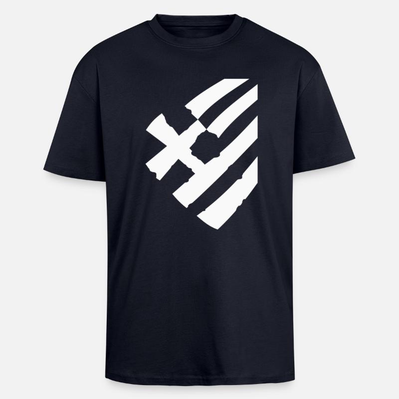 drapeau de la grèce - T-shirt unisexe oversize épais - bleu marine