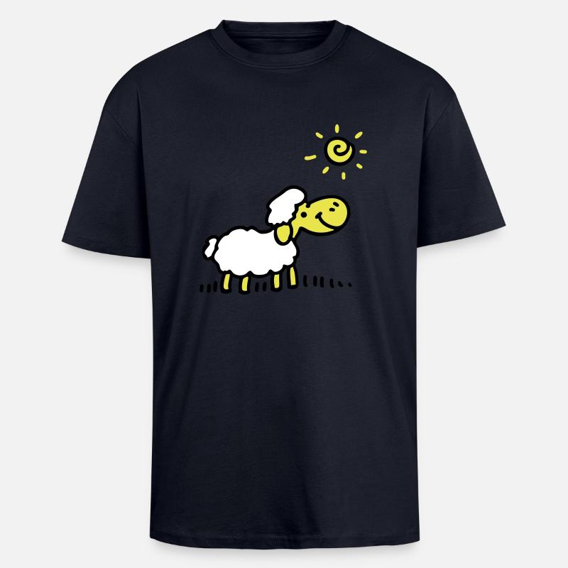 Schäfchen Sonne 3 - Oversized Heavyweight Unisex T-Shirt - French Navy