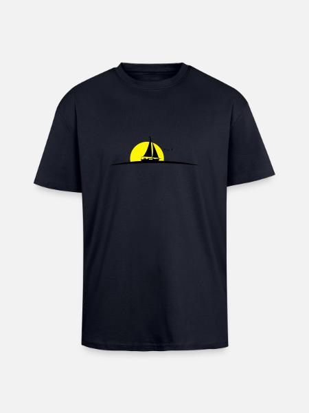 Segelboot - Oversized Heavyweight Unisex T-Shirt - French Navy