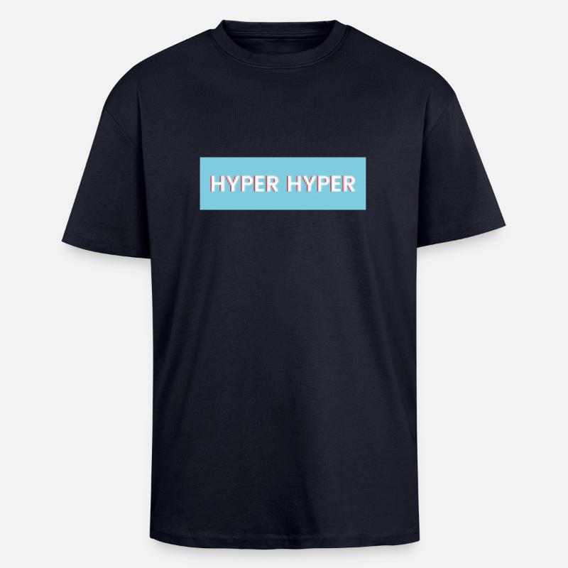 HYPER HYPER Pixel - Oversized Heavyweight Unisex T-Shirt - French Navy
