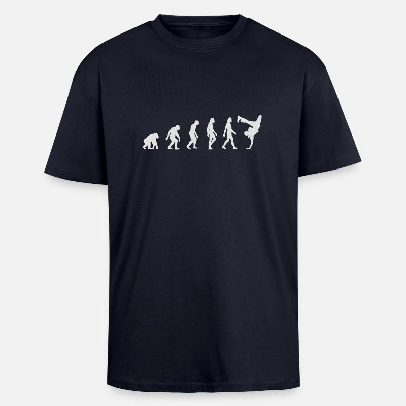 L'évolution du breakdancing - T-shirt unisexe oversize épais - bleu marine