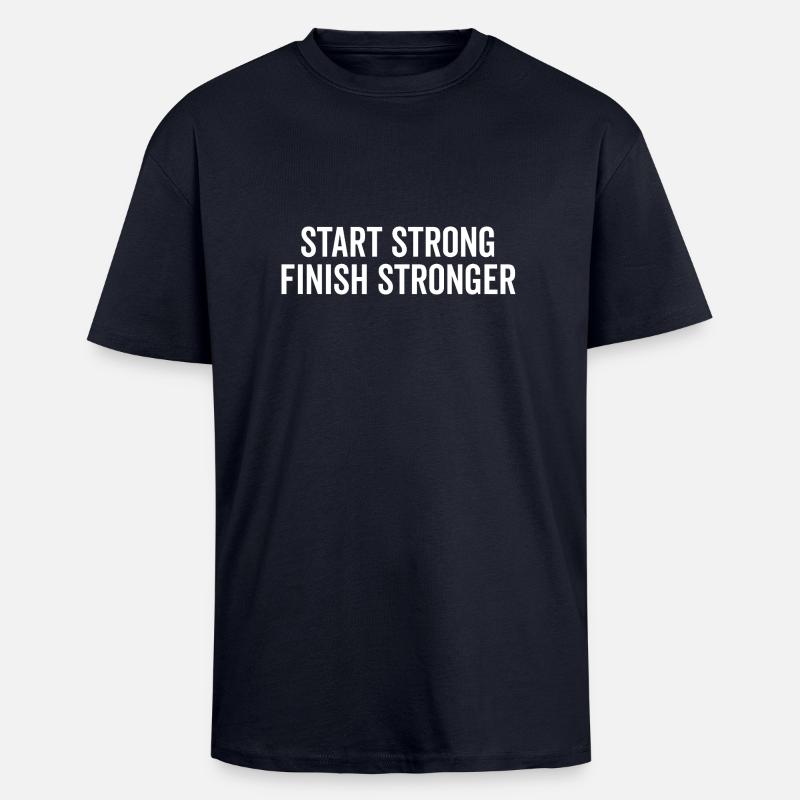 Stark starten Stärker abschließen - Oversized Heavyweight Unisex T-Shirt - French Navy