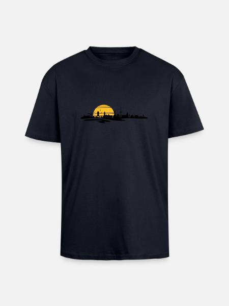 Skyline - Küste Cuxhaven - Oversized Heavyweight Unisex T-Shirt - French Navy
