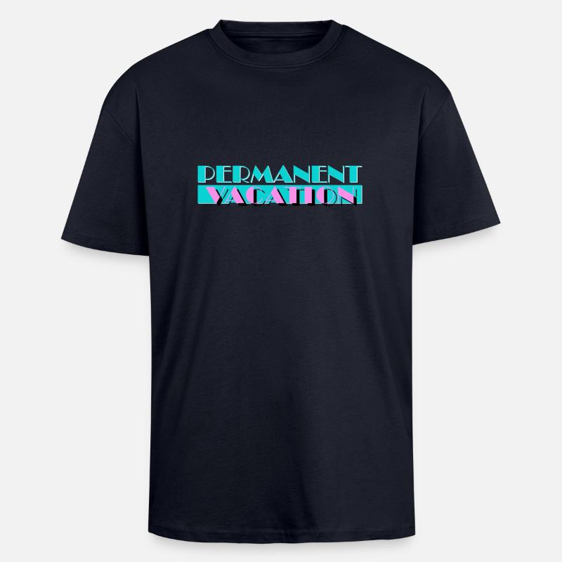 Vacances permanentes à Miami - T-shirt unisexe oversize épais - bleu marine