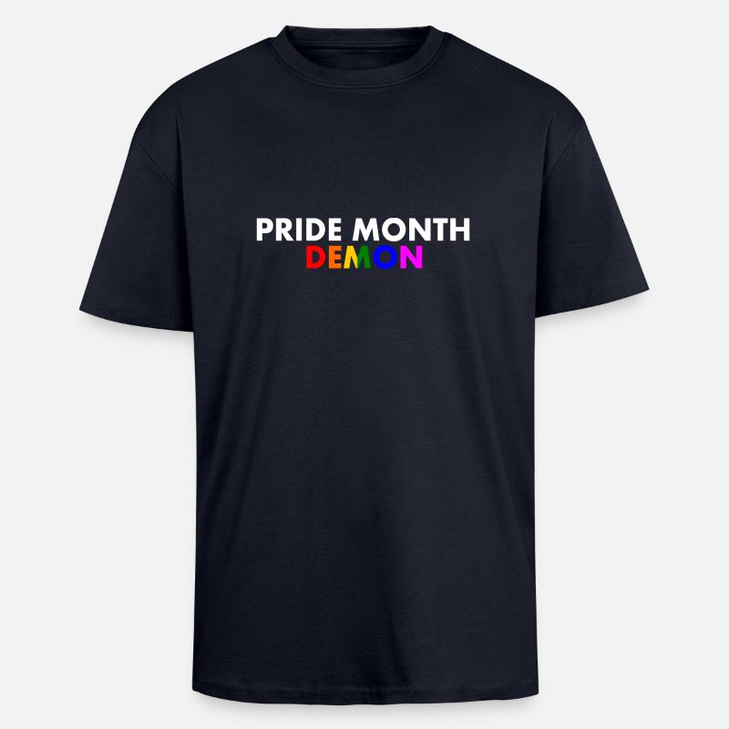 pride month demon - Oversized Heavyweight Unisex T-Shirt - French Navy