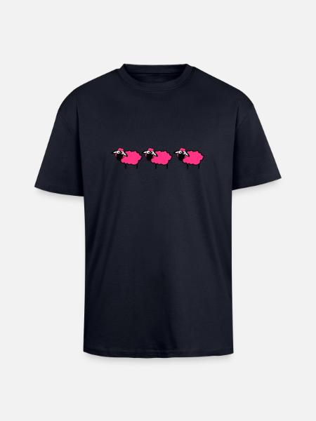 flock sheep - Unisex Oversized Heavyweight T-shirt - french navy