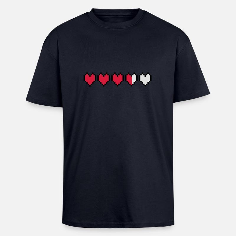 Leben Pixel - Oversized Heavyweight Unisex T-Shirt - French Navy