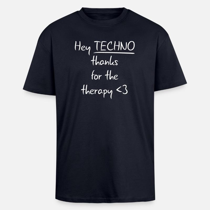 Techno Therapy - Oversized Heavyweight Unisex T-Shirt - French Navy