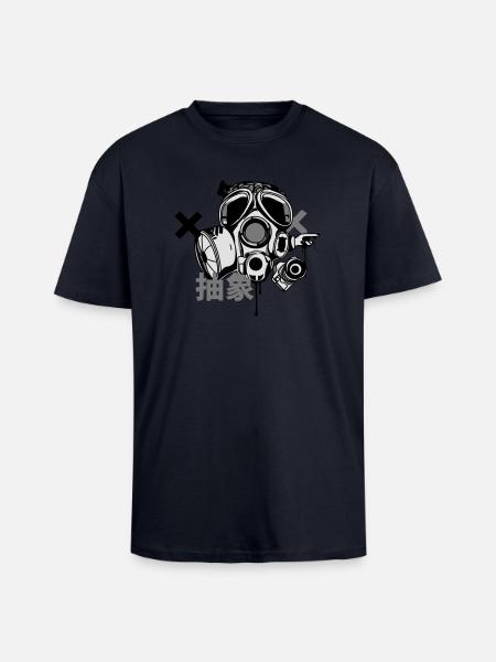 gasmask - Oversized Heavyweight Unisex T-Shirt - French Navy