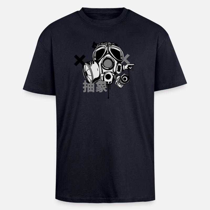 gasmask - Oversized Heavyweight Unisex T-Shirt - French Navy
