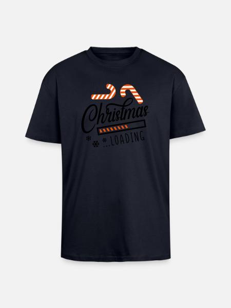 christmas loading - Oversized Heavyweight Unisex T-Shirt - French Navy
