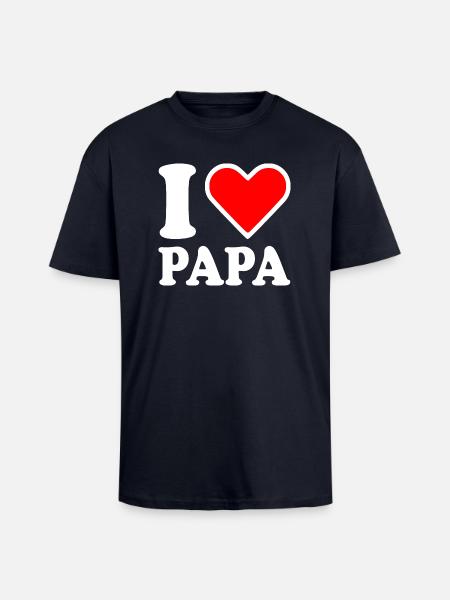 I love papa - Unisex Oversized Heavyweight T-shirt - french navy