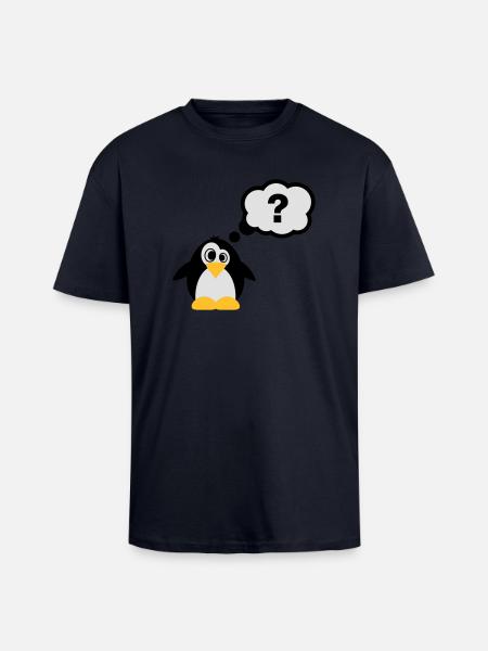 pinguin_frage_f3 - Unisex Oversized Heavyweight T-shirt - french navy