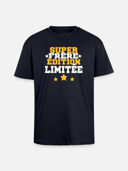 super frère édition limit - T-shirt unisexe oversize épais - bleu marine