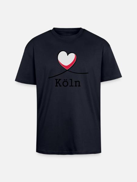 Ich liebe Köln! - Oversized Heavyweight Unisex T-Shirt - French Navy
