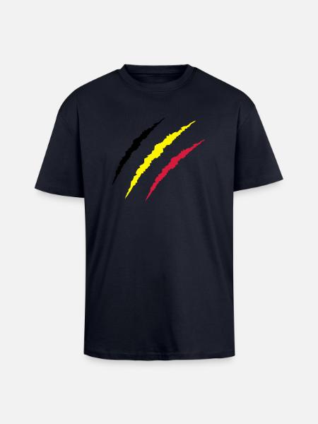 krallen_belgien - T-shirt unisexe oversize épais - bleu marine