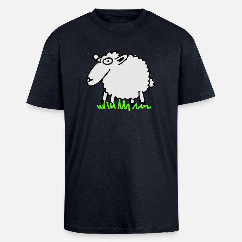 Schaf - Oversized Heavyweight Unisex T-Shirt - French Navy