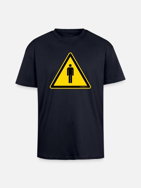 Warning Sign people - Unisex Oversized Heavyweight T-shirt - french navy