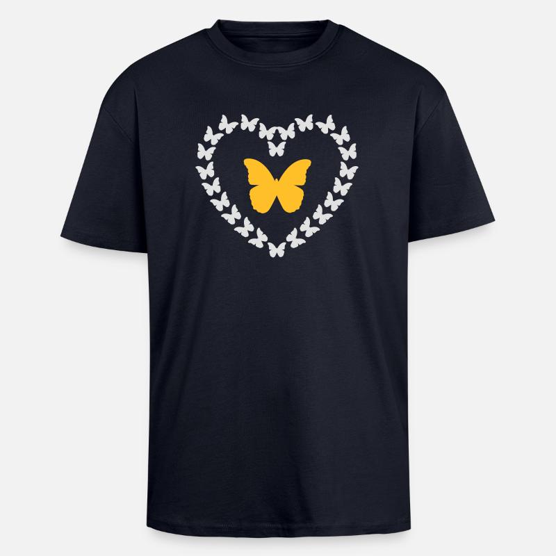 Papillons dans le ventre - T-shirt unisexe oversize épais - bleu marine