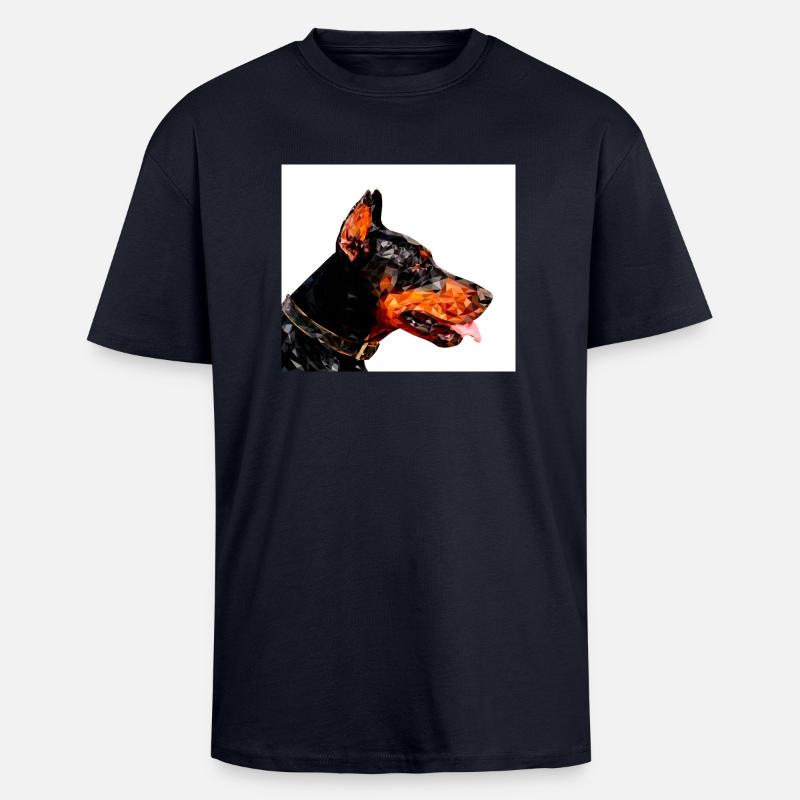 Dobermann - Oversized Heavyweight Unisex T-Shirt - French Navy