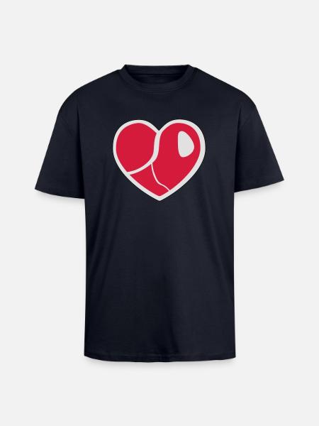 Steak Heart - Unisex Oversized Heavyweight T-shirt - french navy