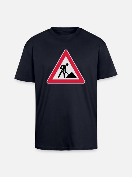 Baustelle - Oversized Heavyweight Unisex T-Shirt - French Navy