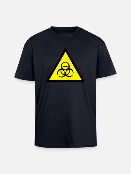 Warnung vor Biogefährung - Oversized Heavyweight Unisex T-Shirt - French Navy