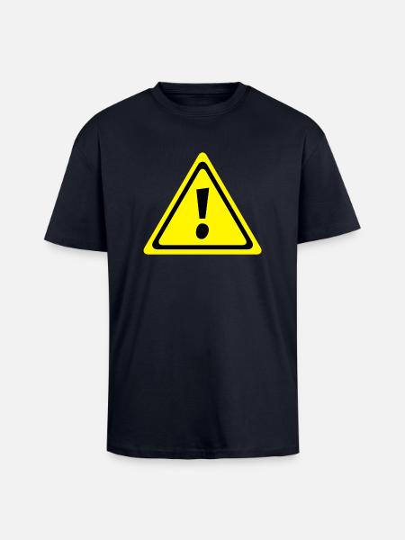 ausrufezeichen_shield_cy2 - T-shirt unisexe oversize épais - bleu marine