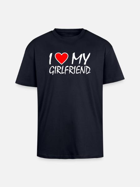 I love my girlfriend - Unisex oversized heavyweight t-shirt - navy