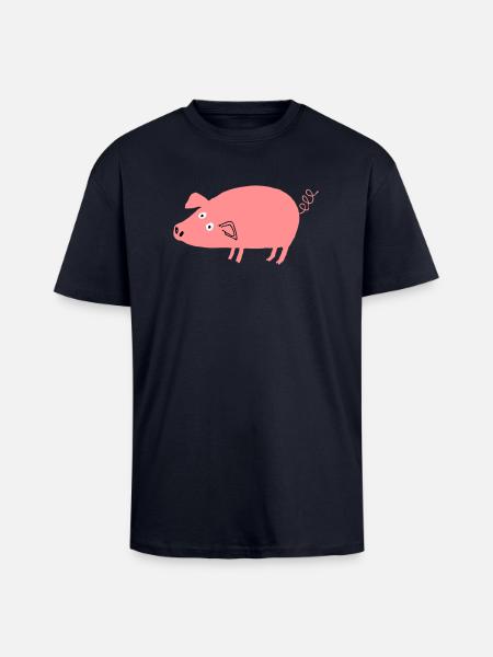 Schwein roz4 - Oversized Heavyweight Unisex T-Shirt - French Navy