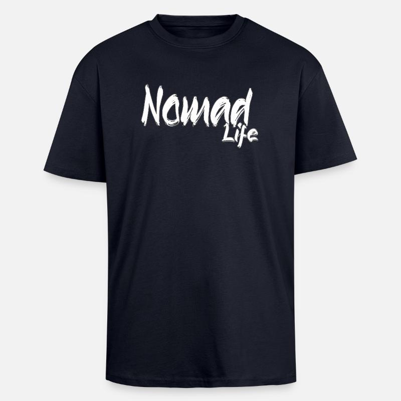 LEBEN AUF DER REISE - Oversized Heavyweight Unisex T-Shirt - French Navy