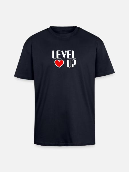 Level Up - T-shirt unisexe oversize épais - bleu marine
