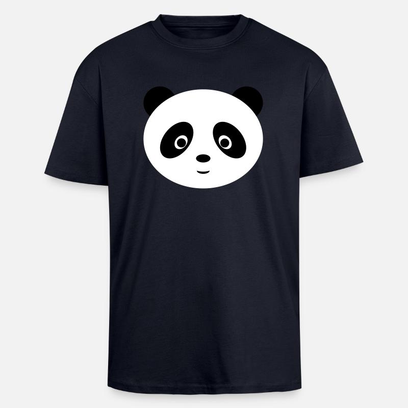 Sweet Panda - Oversized Heavyweight Unisex T-Shirt - French Navy