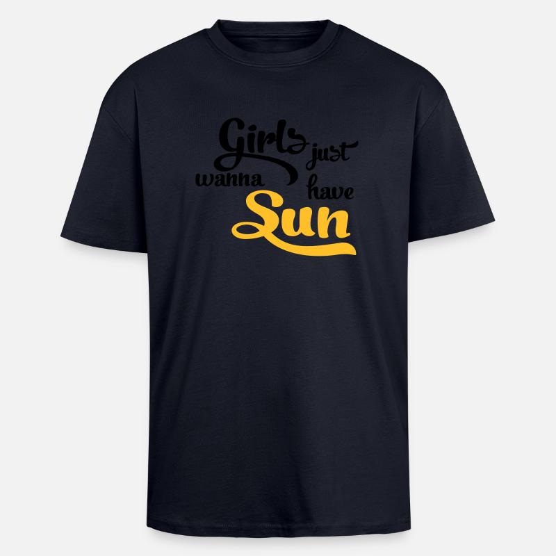 sun - Unisex Oversized Heavyweight T-shirt - french navy