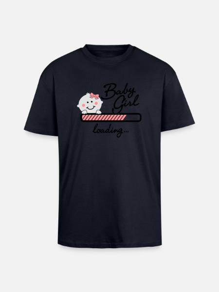 Baby Girl loading... - Oversized Heavyweight Unisex T-Shirt - French Navy