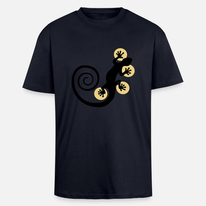 POINT CHAUD GECKO - T-shirt unisexe oversize épais - bleu marine