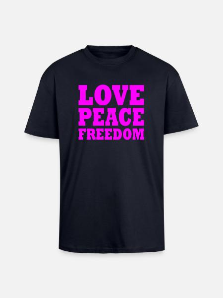 Love peace freedom - Unisex Oversized Heavyweight T-shirt - french navy