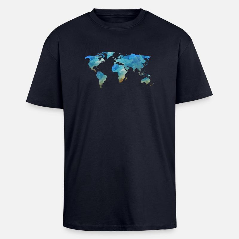 map transparent - Oversized Heavyweight Unisex T-Shirt - French Navy
