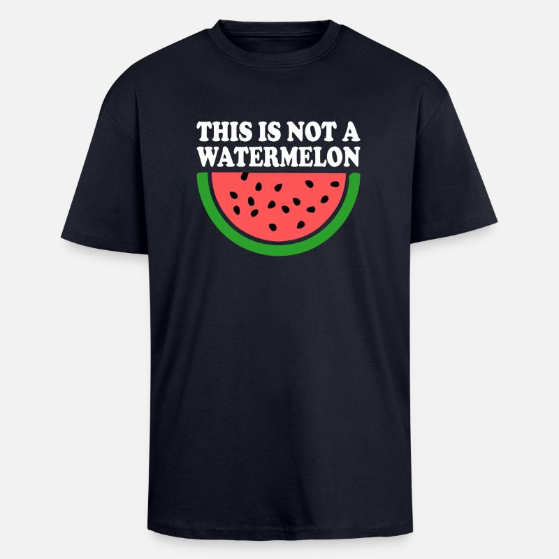 THIS IS NOT A WATERMELON - T-shirt unisexe oversize épais - bleu marine
