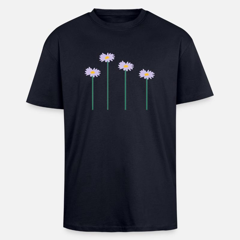 blumen - Oversized Heavyweight Unisex T-Shirt - French Navy