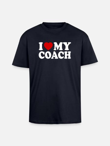 I love my coach - Unisex Oversized Heavyweight T-shirt - french navy