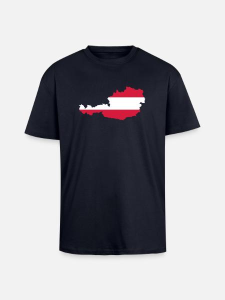 Austria Map - Unisex Oversized Heavyweight T-shirt - french navy