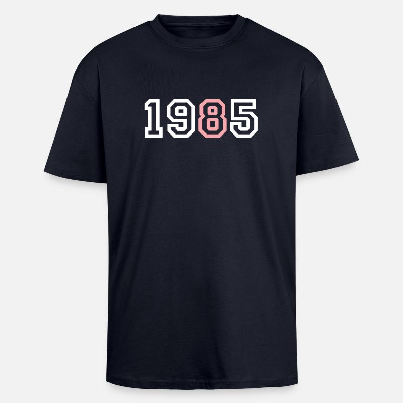 1985 - Oversized Heavyweight Unisex T-Shirt - French Navy