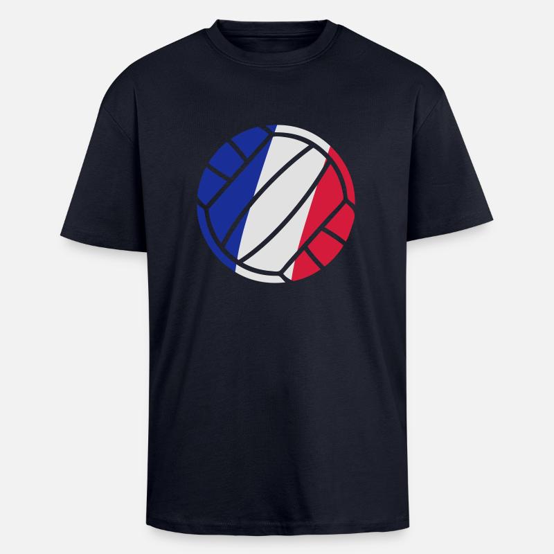 balle de volley-ball - T-shirt unisexe oversize épais - bleu marine
