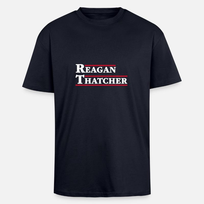 Reagan et Thatcher - T-shirt unisexe oversize épais - bleu marine