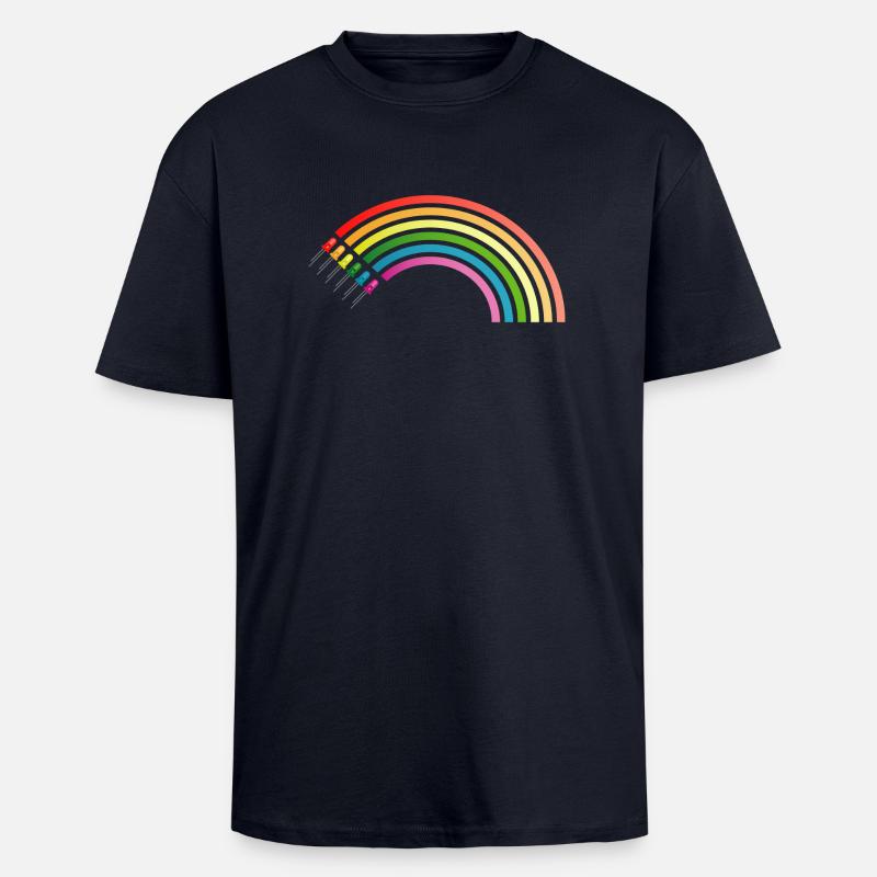 Regenbogen LED - Oversized Heavyweight Unisex T-Shirt - French Navy
