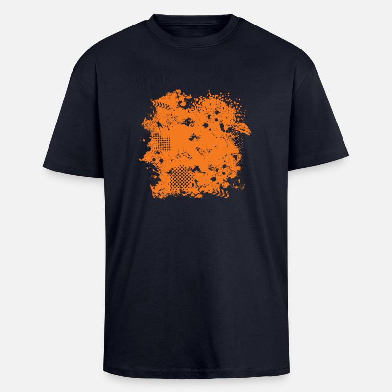 Vector background de - Oversized Heavyweight Unisex T-Shirt - French Navy