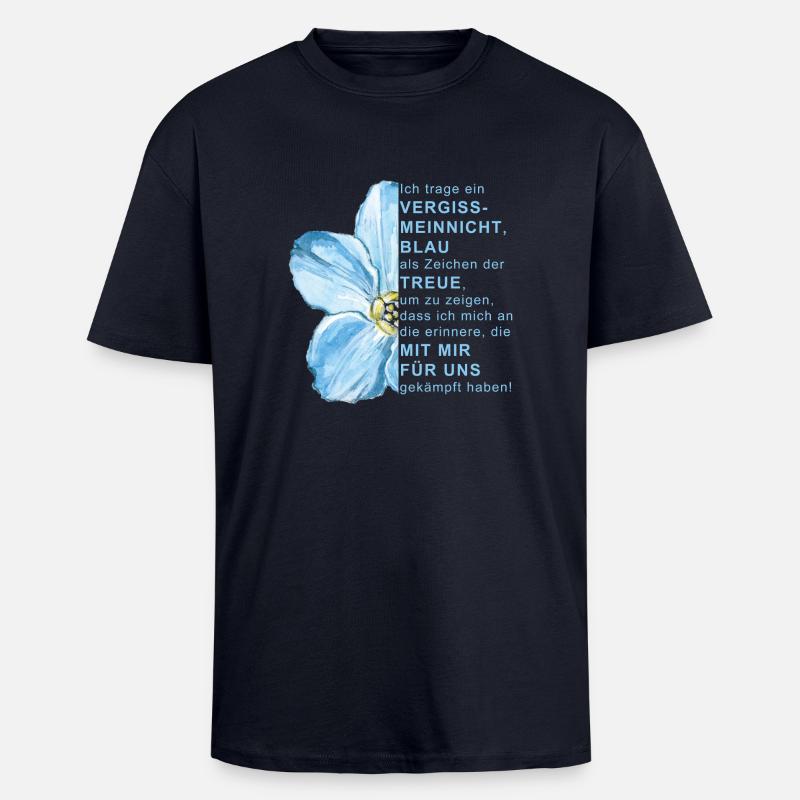 Vergissmeinnicht EinsatzVeteran BDV - Oversized Heavyweight Unisex T-Shirt - French Navy