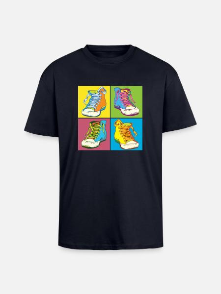Andy Warhol Pop-Art Schuhe - Oversized Heavyweight Unisex T-Shirt - French Navy
