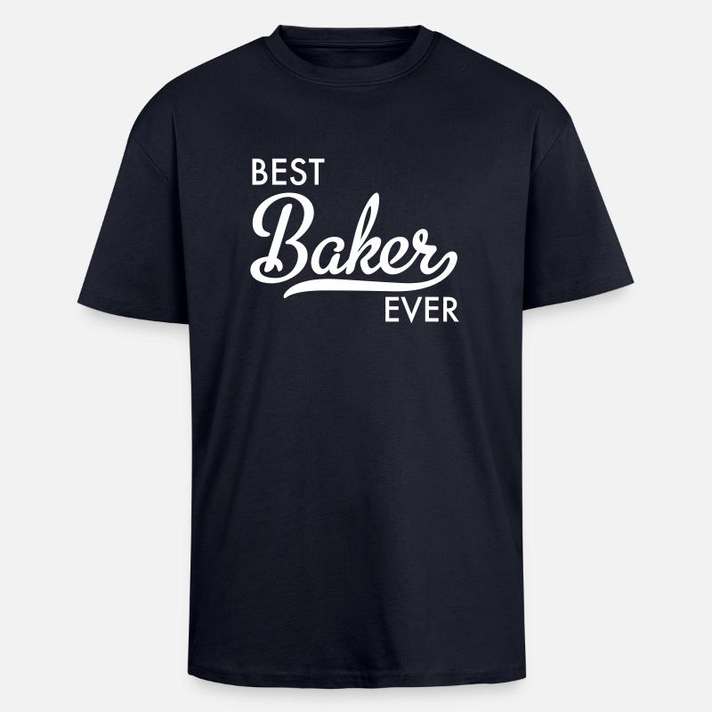 Bäcker - Oversized Heavyweight Unisex T-Shirt - French Navy